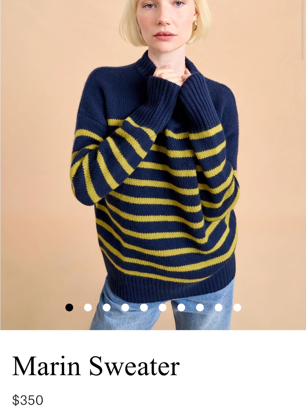 La Ligne Marin Sweater - Navy and Chartreuse Yellow Stripes